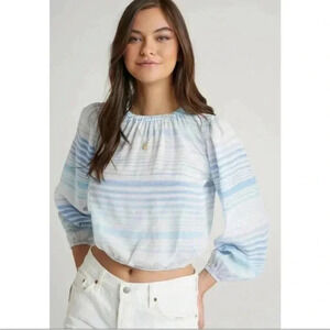 Bella Dahl Blue & Purple Striped Top